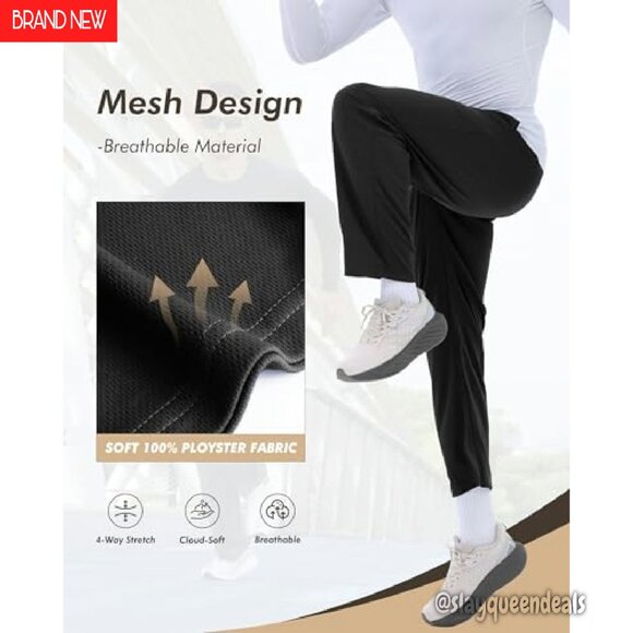 Men's 3-Pack Sweatpants with Pockets, Mesh Open Bottom Joggers, Loose Fit - Picture 4 of 8